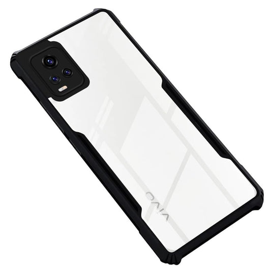 VAKIBO Super Premium Black Border Transparent Case With Corner Protection & Camera Protection Suitable for Vivo V20 Pro