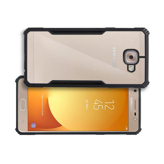 VAKIBO Super Premium Black Border Transparent Case With Corner Protection & Camera Protection Suitable for Samsung J7 Max