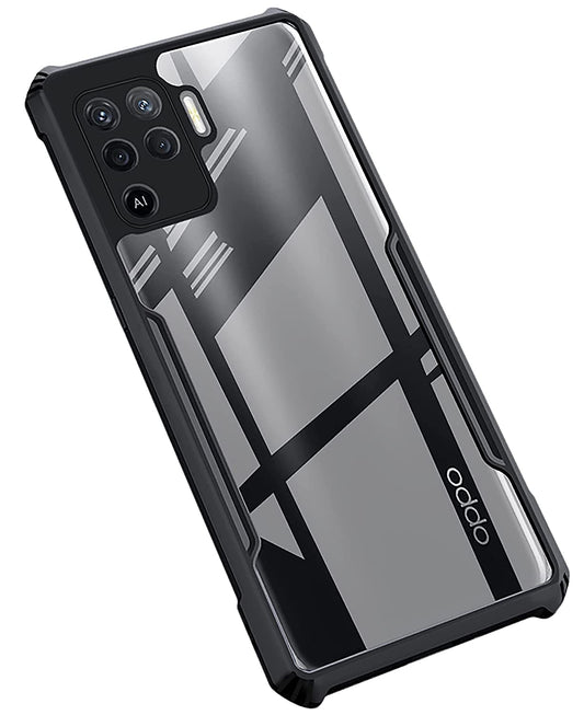 VAKIBO Super Premium Black Border Transparent Case With Corner Protection & Camera Protection Suitable for Oppo F19 Pro