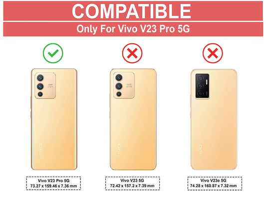 VAKIBO Super Premium Black Border Transparent Case With Corner Protection & Camera Protection Suitable for Vivo V23 Pro 5G