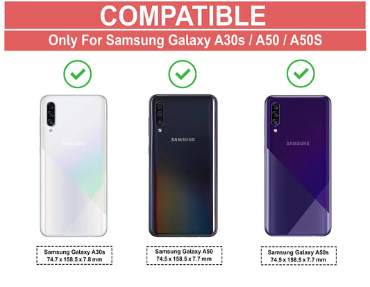 VAKIBO Super Premium Black Border Transparent Case With Corner Protection & Camera Protection Suitable for Samsung A50