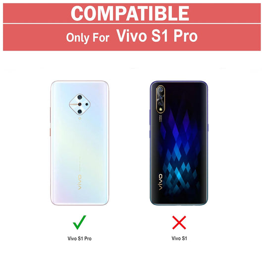 VAKIBO Best Selling Black and Transparent Coloured Made With Soft TPU and Acrylic Back Cover Case With 4 Corner and Camera Protection Suitable for Vivo S1 Pro