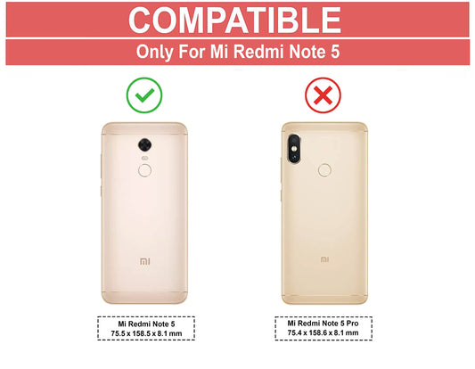VAKIBO Super Premium Black Border Transparent Case With Corner Protection & Camera Protection Suitable for Mi Redmi Note 5