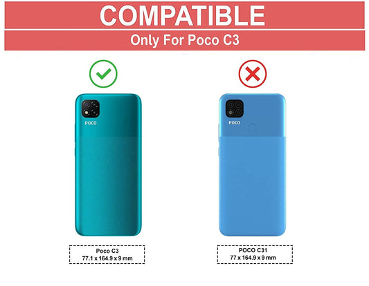 VAKIBO Super Premium Black Border Transparent Case With Corner Protection & Camera Protection Suitable for Poco C3