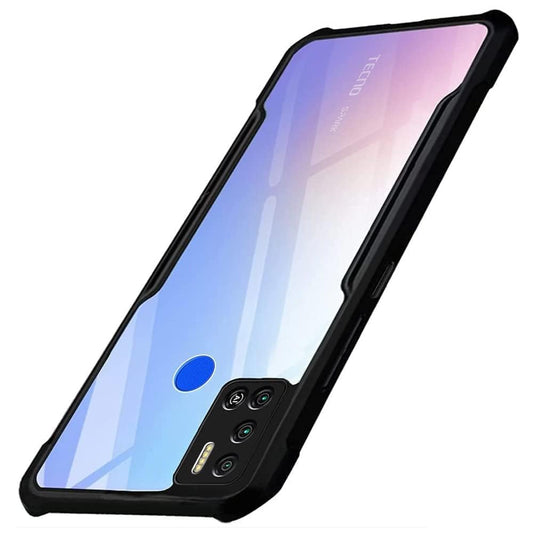 VAKIBO Super Premium Black Border Transparent Case With Corner Protection & Camera Protection Suitable for Tecno Spark 6 Air