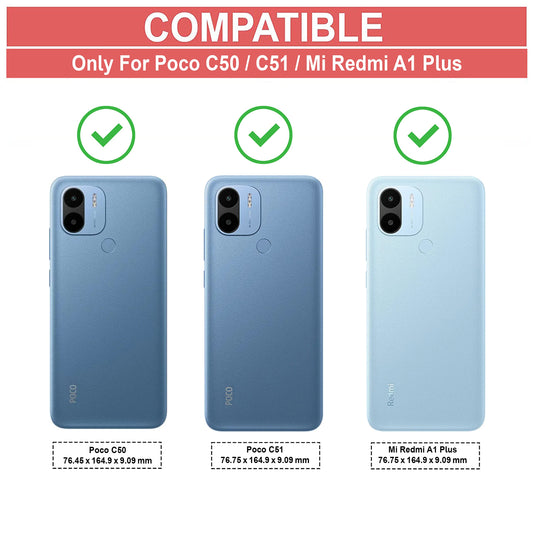 VAKIBO Super Premium Black Border Transparent Case With Corner Protection & Camera Protection Suitable for Mi Redmi Poco C50