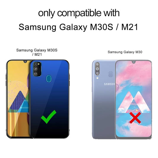 VAKIBO Best Selling Black and Transparent Coloured Made With Soft TPU and Acrylic Back Cover Case With 4 Corner and Camera Protection Suitable for Samsung Galaxy M30S