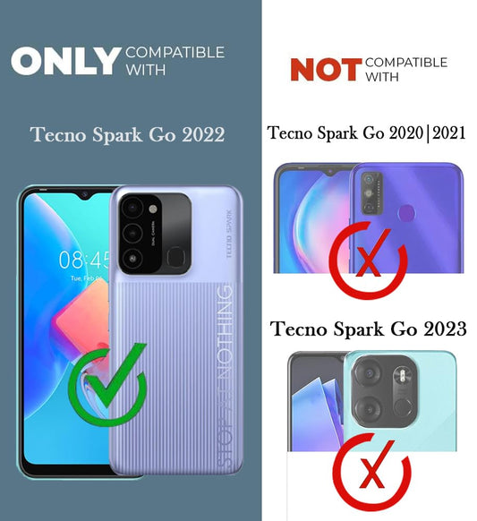 VAKIBO Super Premium Black Border Transparent Case With Corner Protection & Camera Protection Suitable for Tecno Spark Go 2022