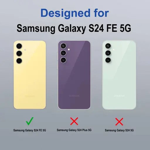 VAKIBO Best Selling Black and Transparent Coloured Made With Soft TPU and Acrylic Back Cover Case With 4 Corner and Camera Protection Suitable for Samsung Galaxy S24 FE