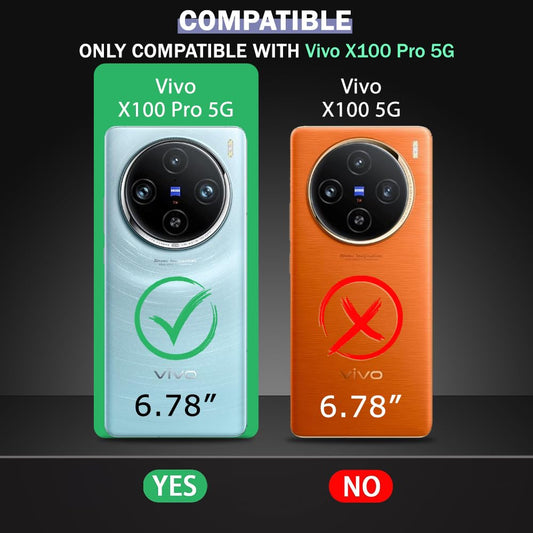 VAKIBO Super Premium Black Border Transparent Case With Corner Protection & Camera Protection Suitable for Vivo X100 Pro