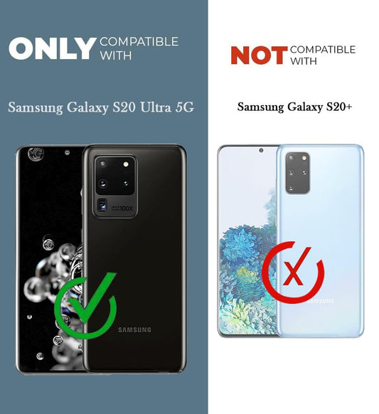 VAKIBO Best Selling Black and Transparent Coloured Made With Soft TPU and Acrylic Back Cover Case With 4 Corner and Camera Protection Suitable for Samsung Galaxy S20 Ultra