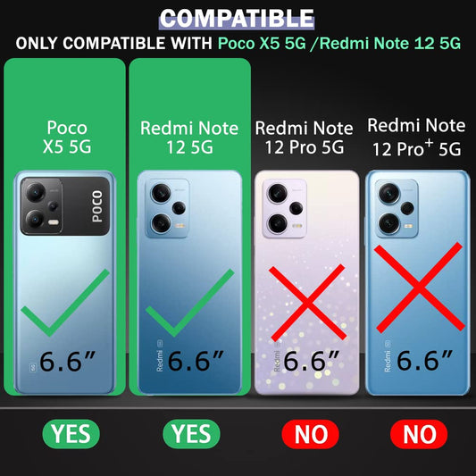 VAKIBO Super Premium Black Border Transparent Case With Corner Protection & Camera Protection Suitable for Mi Poco X5 5G