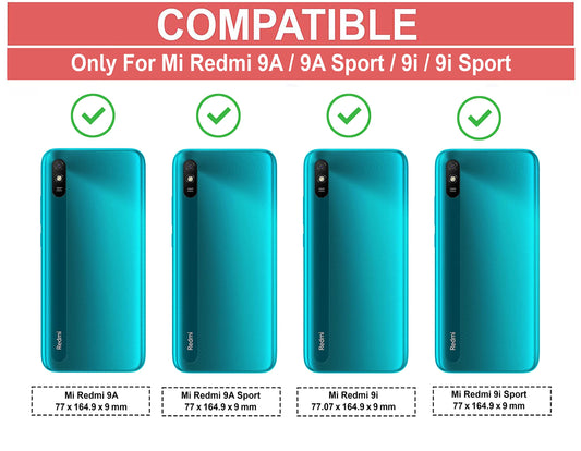 VAKIBO Super Premium Black Border Transparent Case With Corner Protection & Camera Protection Suitable for Mi Redmi 9i SPORT