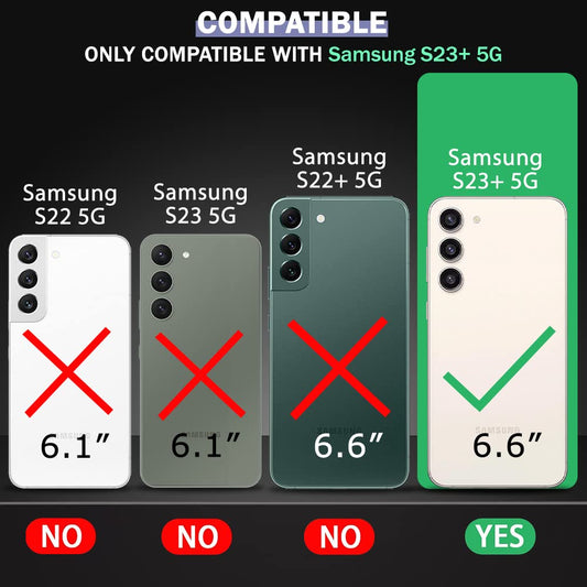 VAKIBO Super Premium Black Border Transparent Case With Corner Protection & Camera Protection Suitable for Samsung S23 Plus