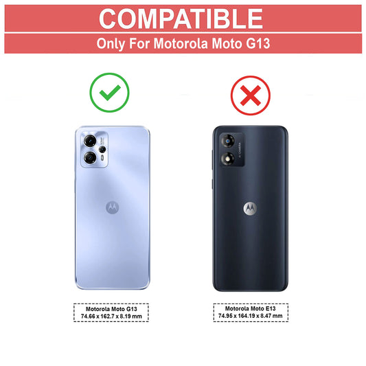 VAKIBO Super Premium Black Border Transparent Case With Corner Protection & Camera Protection Suitable for Moto G13