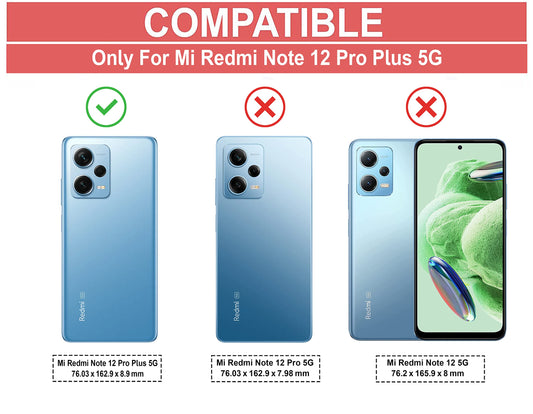VAKIBO Super Premium Black Border Transparent Case With Corner Protection & Camera Protection Suitable for Mi Redmi Note 12 Pro Plus