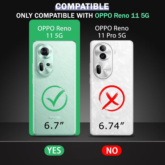 VAKIBO Best Selling Black and Transparent Coloured Made With Soft TPU and Acrylic Back Cover Case With 4 Corner and Camera Protection Suitable for Oppo Reno11
