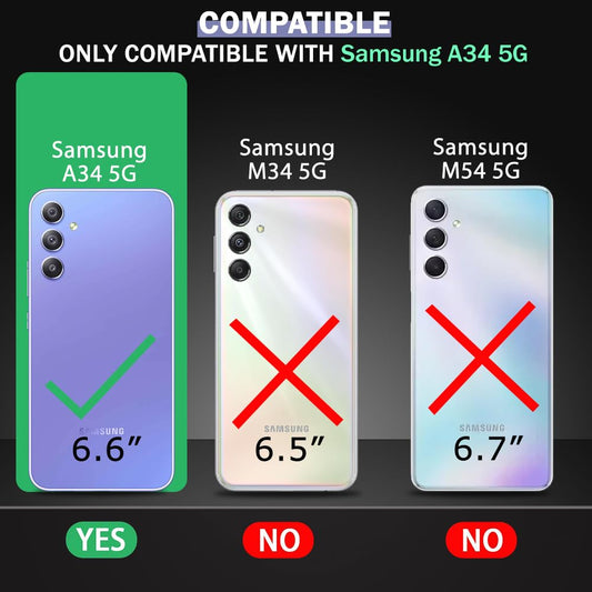 VAKIBO Super Premium Black Border Transparent Case With Corner Protection & Camera Protection Suitable for Samsung A34 5G