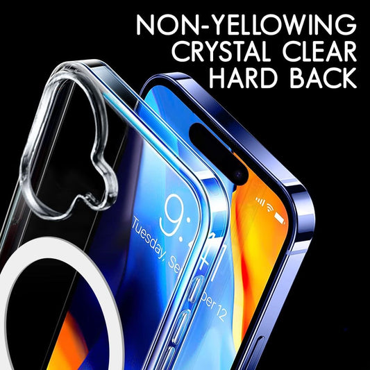 VAKIBO Megnatic Magsafe Tranparent Coloured Soft with Hard back Back Cover Case With Camera Protection Ring Suitable for iPhone 17