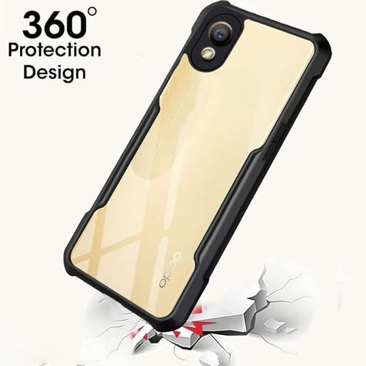 VAKIBO Best Selling Black and Transparent Coloured Made With Soft TPU and Acrylic Back Cover Case With 4 Corner and Camera Protection Suitable for Oppo A37