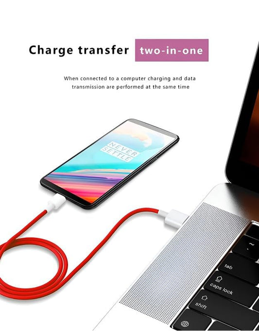OnePlus Data Cable USB A To Type C(10A Red 1.5Meter)