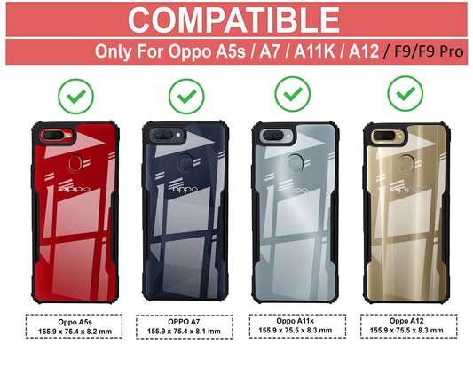 VAKIBO Super Premium Black Border Transparent Case With Corner Protection & Camera Protection Suitable for Oppo F9 Pro