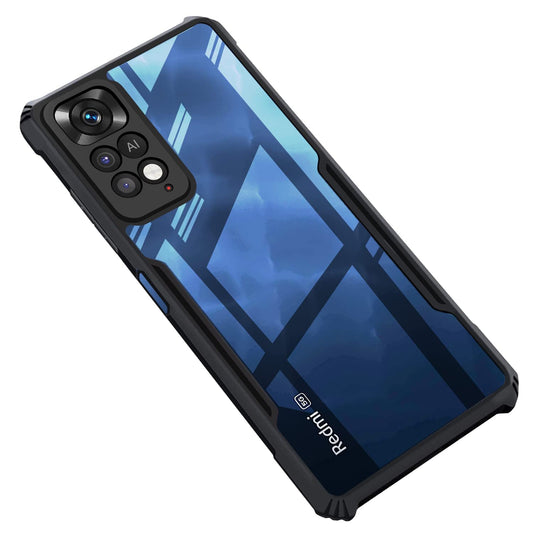 VAKIBO Best Selling Black and Transparent Back Cover Case Made With Soft TPU and Acrylic With 4 Corner and Camera Protection Suitable for Mi Redmi Note11 Pro Plus