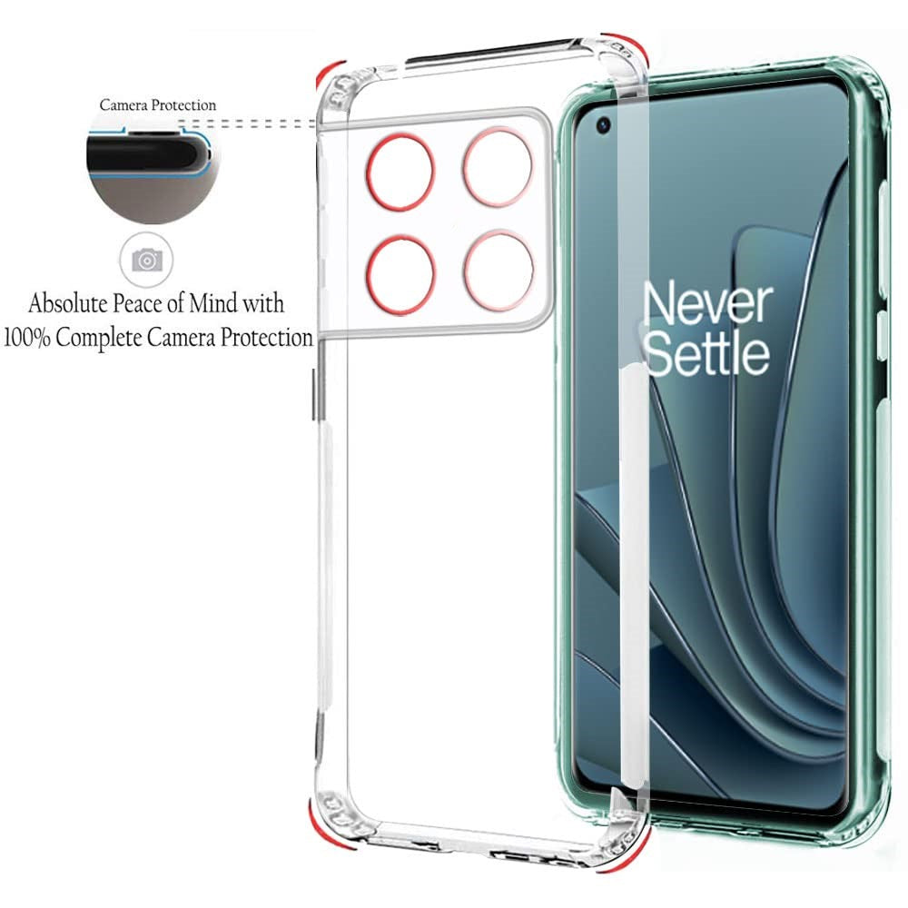 VAKIBO Premium Clear 1.5MM Thick Transparent Soft TPU Rubber Back Cover Case With Camera Protection Suitable for OnePlus 10 Pro