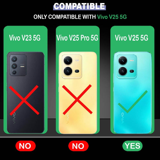 VAKIBO Premium Clear 1.5MM Thick Transparent Soft TPU Rubber Back Cover Case With Camera Protection Suitable for Vivo V25