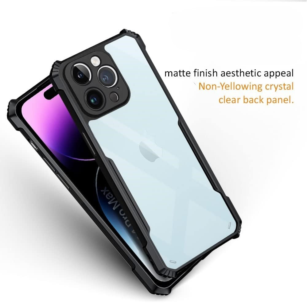 VAKIBO Best Selling Black and Transparent Coloured Made With Soft TPU and Acrylic Back Cover Case With 4 Corner and Camera Protection Suitable for iPhone 16 Pro Max