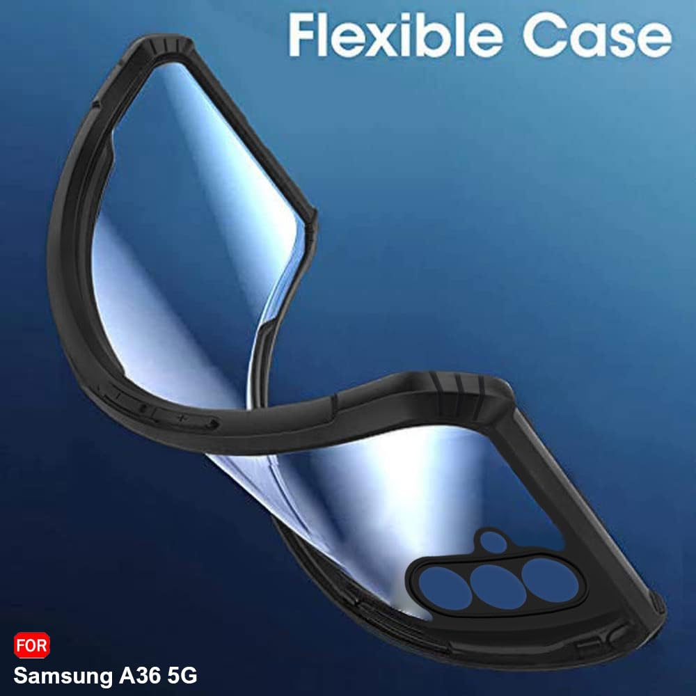 VAKIBO Best Selling Black and Transparent Coloured Made With Soft TPU and Acrylic Back Cover Case With 4 Corner and Camera Protection Suitable for Samsung Galaxy A36