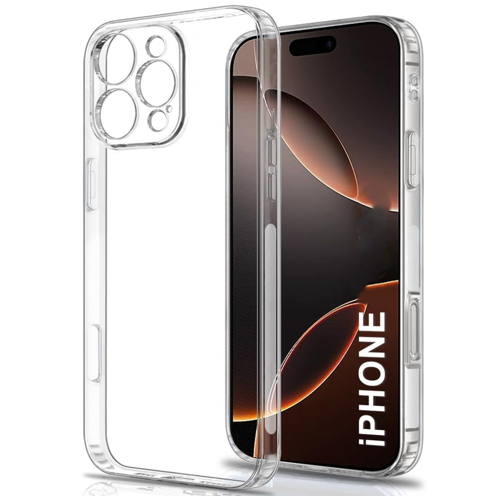 VAKIBO Premium Clear 1.5MM Thick Transparent Soft TPU Rubber Back Cover Case With Camera Protection Suitable for iPhone 14 Pro