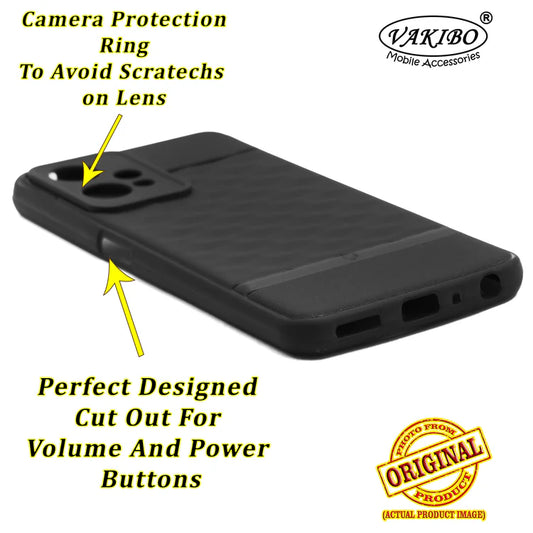 VAKIBO Parallax Design Black Coloured Soft TPU Rubber Back Cover Case With Camera Protection Ring Suitable for Realme 9 Pro