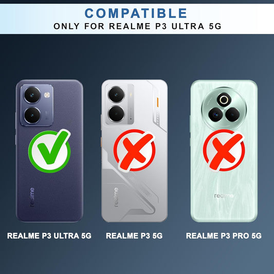 VAKIBO Best Selling Black and Transparent Coloured Made With Soft TPU and Acrylic Back Cover Case With 4 Corner and Camera Protection Suitable for Realme P3 Ultra