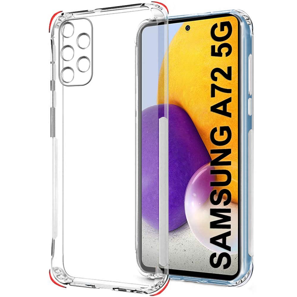 VAKIBO Premium Clear 1.5MM Thick Transparent Soft TPU Rubber Back Cover Case With Camera Protection Suitable for Samsung Galaxy A72