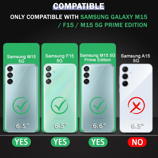 VAKIBO Premium Clear 1.5MM Thick Transparent Soft TPU Rubber Back Cover Case With Camera Protection Suitable for Samsung Galaxy M15