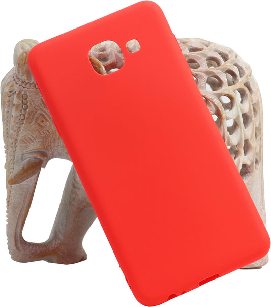 VAKIBO 1.2 MM Thick Red Coloured Soft TPU Rubber Back Cover Case With Camera Protection Ring Suitable for Samsung Galaxy J7 Max