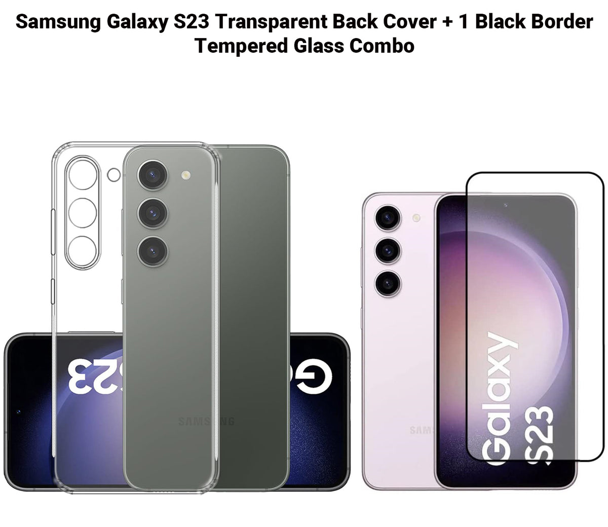 VAKIBO Super Premium Soft TPU Transparent Case With Dustplug,Side Grip,Corner Protection,lanyard Cuts,Camera Protection Suitable for Samsung S23