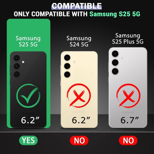 VAKIBO Megnatic Magsafe Transparent Coloured Soft with Hard back Back Cover Case With Camera Protection Ring Suitable for Samsung Galaxy S25