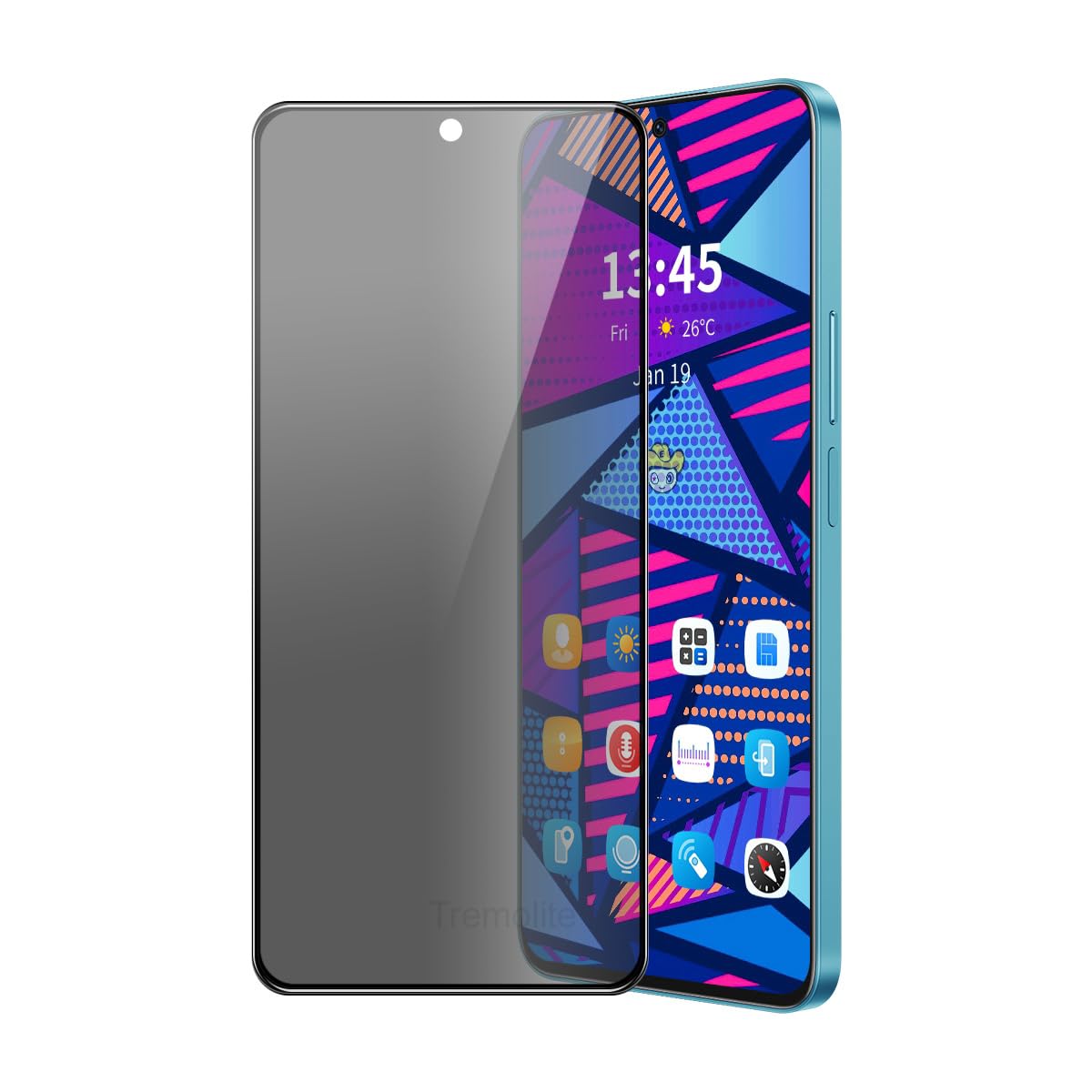 Super Premium Quality Tempered Glass Screen Guard Protector With Black Border Suitable For Tecno Camon 19 Pro