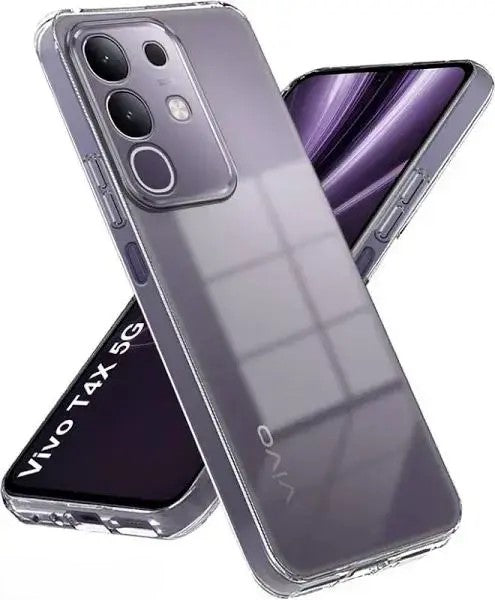 VAKIBO Premium Clear 1.5MM Thick Transparent Soft TPU Rubber Back Cover Case With Camera Protection Suitable for Vivo T4x