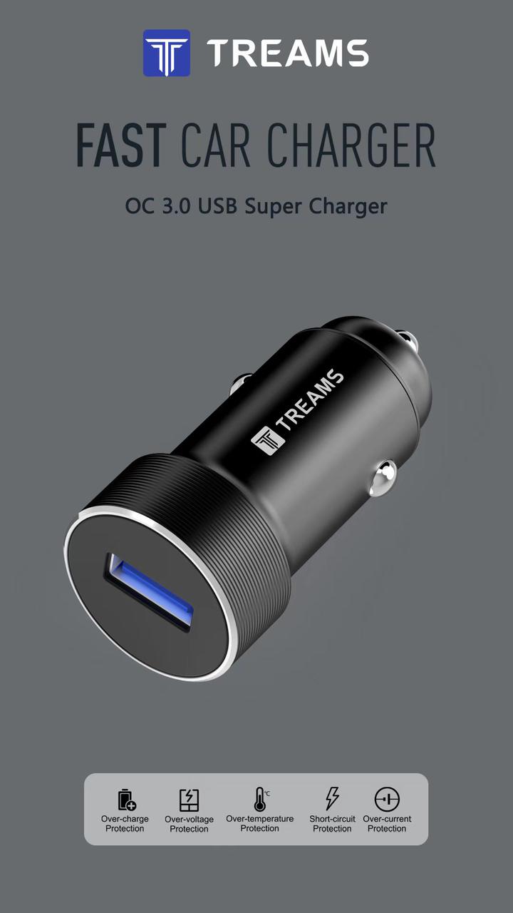 Car Charger Treams CC 05 USB 30W Super Vooc QC3.0