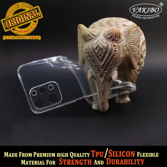 VAKIBO Super Premium Soft TPU Transparent Case With Dustplug,Side Grip,Corner Protection,lanyard Cuts,Camera Protection Suitable for Mi Redmi 12 4G