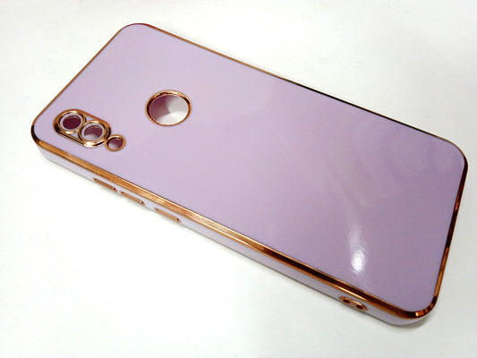 VAKIBO Golden Chrome Border Purple Coloured Soft TPU Back Cover Case With Camera Protection Suitable for Mi Redmi 7