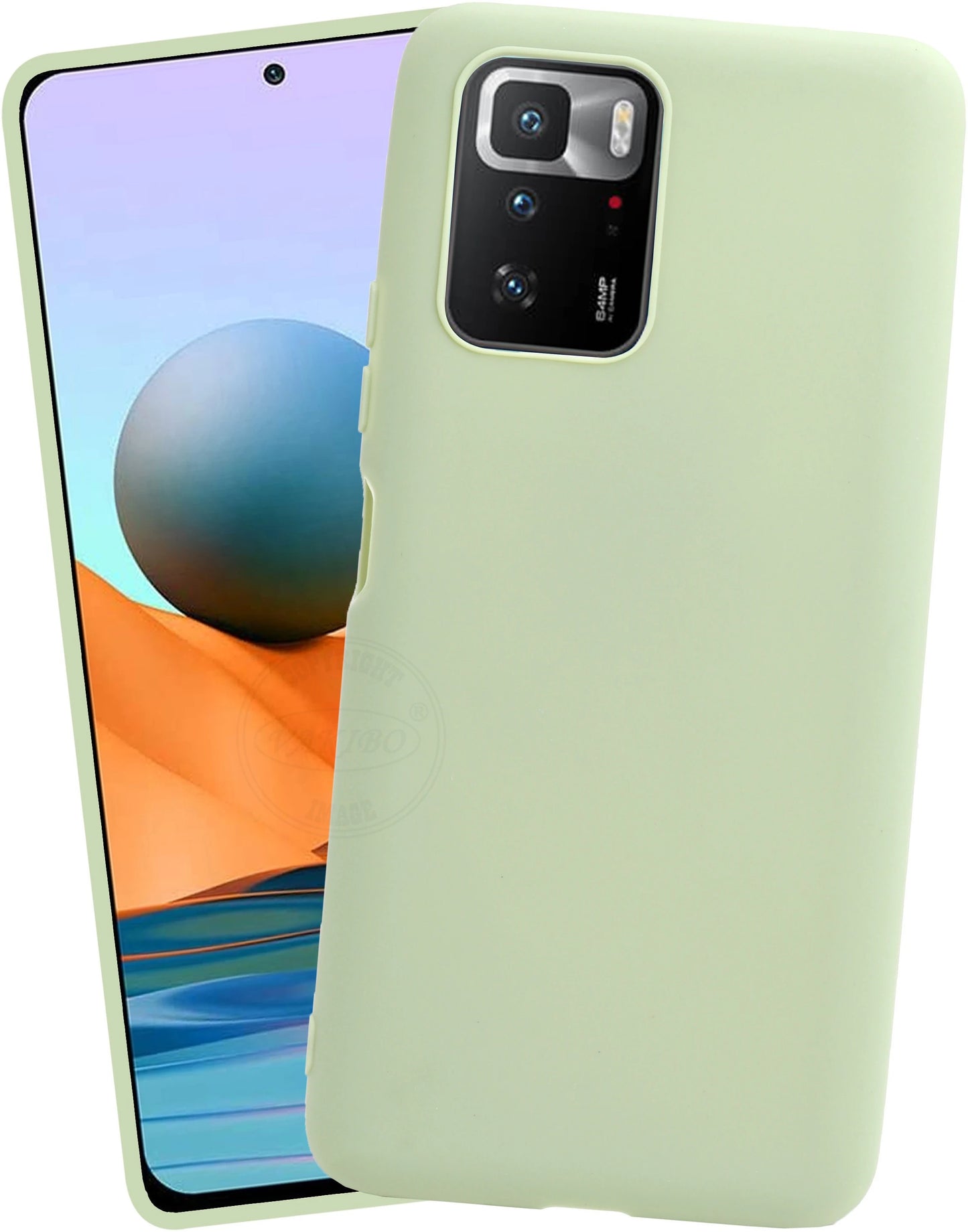 VAKIBO 1.2 MM Thick Pista Coloured Soft TPU Rubber Back Cover Case With Camera Protection Ring Suitable for MI Redmi Note 10 Pro 5G