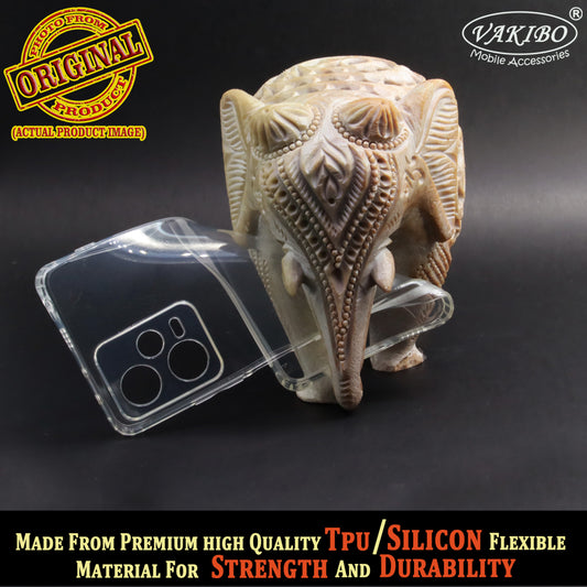 VAKIBO Super Premium Soft TPU Transparent Case With Dustplug,Side Grip,Corner Protection,lanyard Cuts,Camera Protection Suitable for Mi Redmi Note 12 Pro