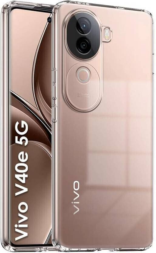 VAKIBO Premium Clear 2MM Thick Transparent Soft TPU Rubber Back Cover Case With Camera Protection Suitable for Vivo V40E