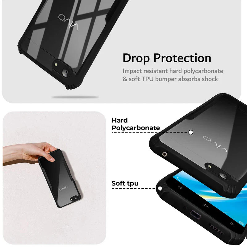 VAKIBO Super Premium Black Border Transparent Case With Corner Protection & Camera Protection Suitable for Vivo Y53
