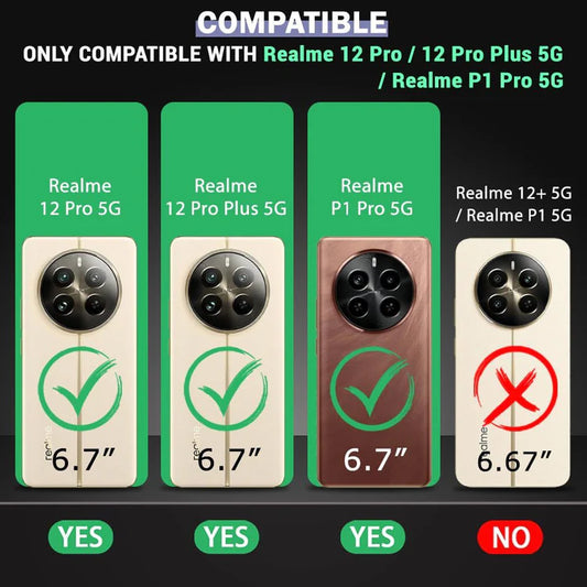 VAKIBO Premium Clear 1.5MM Thick Transparent Soft TPU Rubber Back Cover Case With Camera Protection Suitable for Realme 12 Pro Plus 5G
