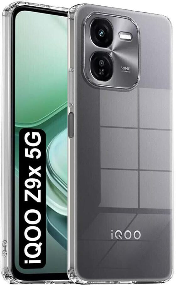 VAKIBO Premium Clear 1.5MM Thick Transparent Soft TPU Rubber Back Cover Case With Camera Protection Suitable for iqoo Z9x